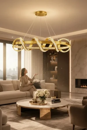 Dalga Tasarım Gold Premium Sarkıt LED Avize
