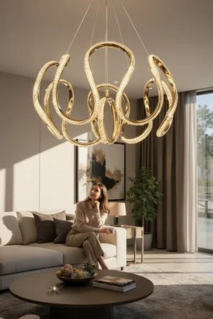Damla Formlu Gold Premium Sarkıt LED Avize