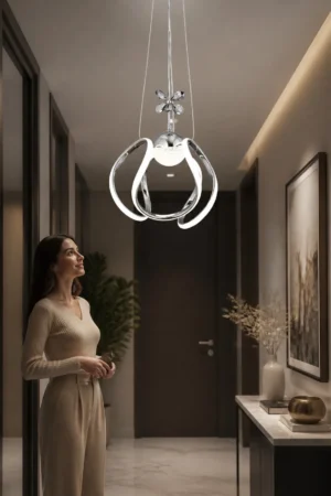 Damla Formlu Krom Modern Sarkıt LED Avize