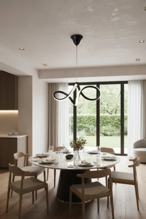 Modern Siyah Kasa 5’li LED Avize Seti (2+1 Kampanyalı) - Görsel 5