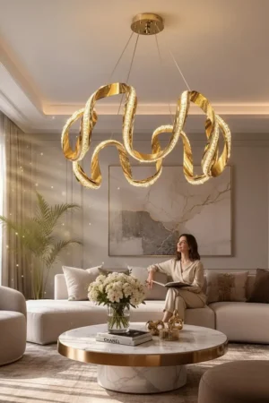 Sarmal Tasarım Gold Premium Sarkıt LED Avize