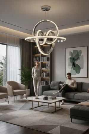 Adelina Avize Sonsuzluk Formlu Krom Premium Sarkıt LED Avize